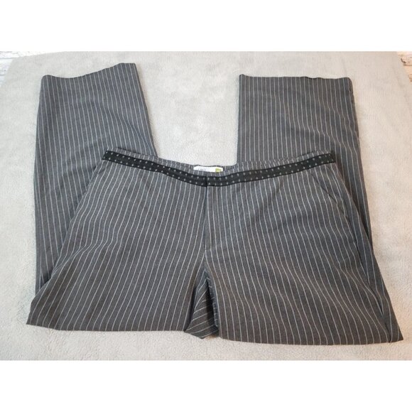 Old Navy Womens Pants 20 Regular Low Waist Wide Leg Gray Stripe STR203XE - Picture 2 of 8